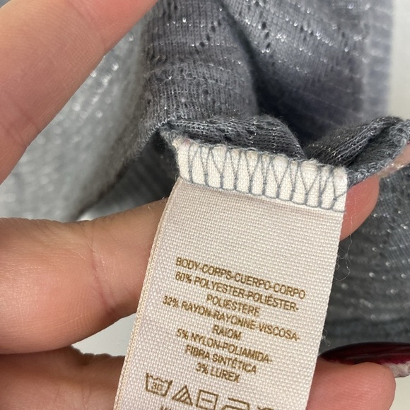 Intimately, free people gray shimmer snap front Henley top - Picture 5 of 7